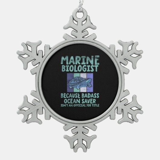 Mariene bioloog Mariene Biologie Tin Sneeuwvlok Ornament (Voorkant)