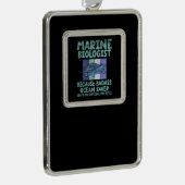 Mariene bioloog Mariene Biologie Verzilverd Omlijst Ornament (Rechts)