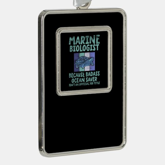 Mariene bioloog Mariene Biologie Verzilverd Omlijst Ornament (Rechts)