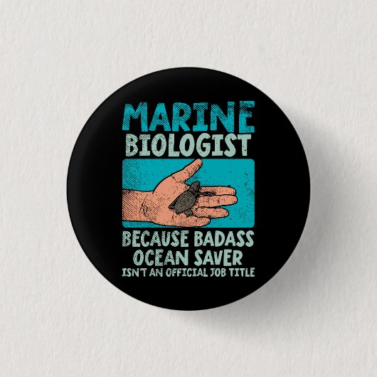 Mariene bioloog ronde button 3,2 cm (Voorkant)