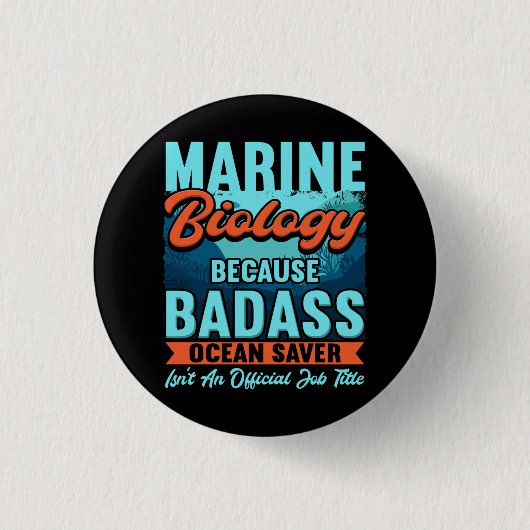 Mariene bioloog ronde button 3,2 cm (Voorkant)