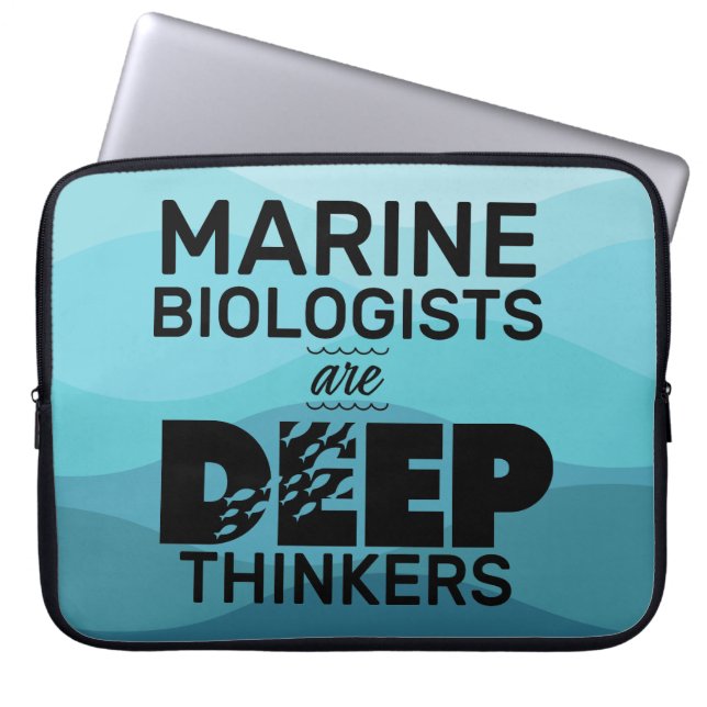 Mariene bioloog Typografie Laptop Sleeve (Voorkant)