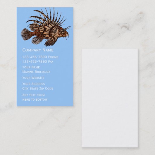 Mariene bioloog Visitekaartjes (Voorkant / Achterkant)