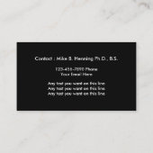 Mariene bioloog Visitekaartjes (Achterkant)