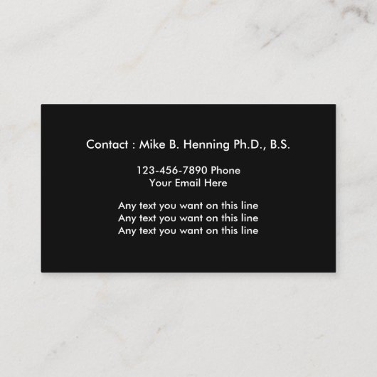 Mariene bioloog Visitekaartjes (Achterkant)