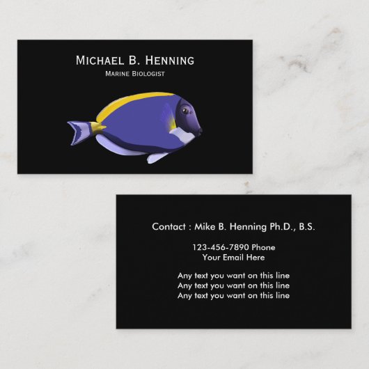 Mariene bioloog Visitekaartjes (Voorkant / Achterkant)