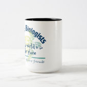 Mariene bioloog wil dat de wereld veiliger wordt tweekleurige koffiemok (Center)