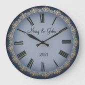 Mariene blauwe bruiloft grote klok (Voorkant)