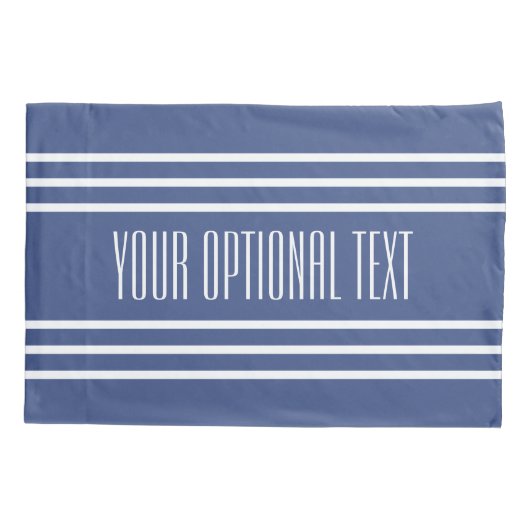 Mariene blauwe streepjes, aangepaste tekstkussens  kussensloop (Achterkant)