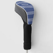 Mariene Blauwe Stripes, aangepaste monogram bestuu Golfheadcover (Schuin)