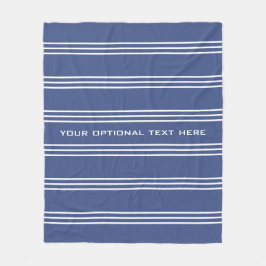 Mariene blauwe strips aangepaste tekstdekens fleece deken