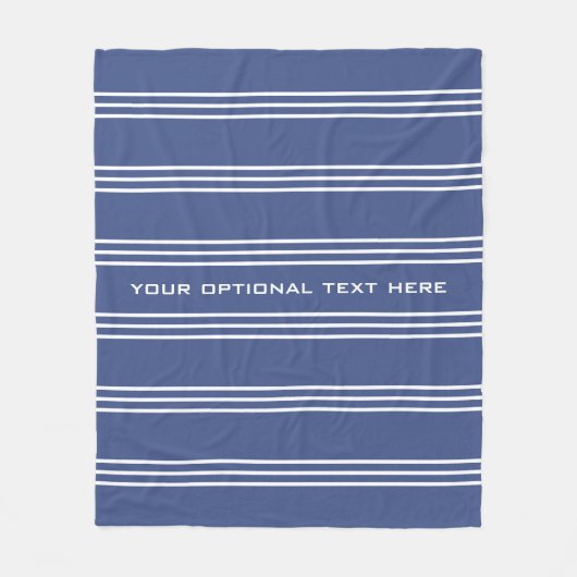 Mariene blauwe strips aangepaste tekstdekens fleece deken (Voorkant)
