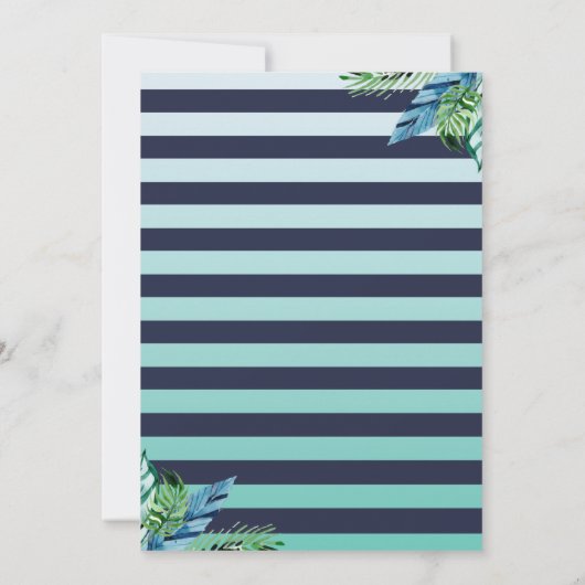 Mariene Blauwe Tropische Luau Pineappel Beach Bedankkaart (Achterkant)