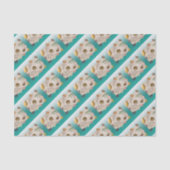 Mariene collage aquamarine tissuepapier (Voorkant)