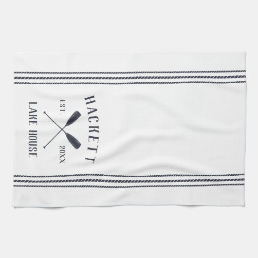 Mariene en Witte Rustic Oars Specialized Lake Hous Theedoek (Horizontaal)