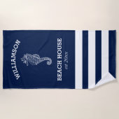 Mariene en Witte Stripe Beach House | Seapaard Strandlaken (Voorkant)