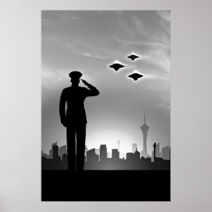 Mariene evaluatie UFO-druk Poster