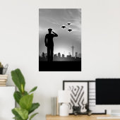 Mariene evaluatie UFO-druk Poster (Thuiskantoor)