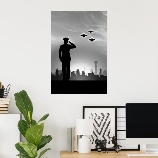 Mariene evaluatie UFO-druk Poster (Thuiskantoor)