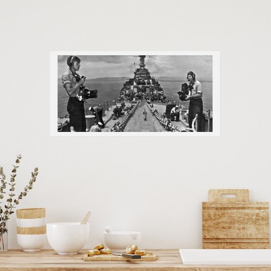 Mariene foto's op het werk poster (Keuken)