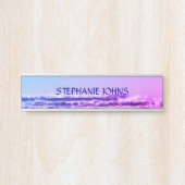 Mariene Golf Monogrammen Naam Waterroze Ombre Deurbordje (Voorkant)