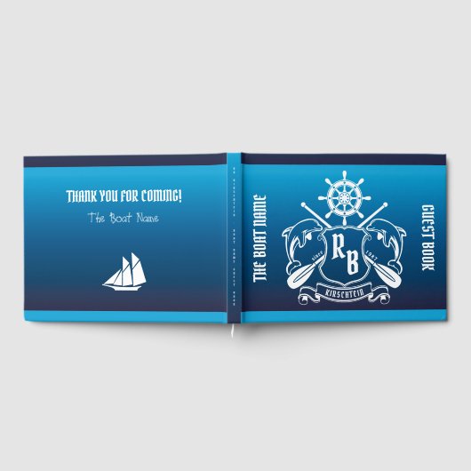 Mariene Insignia Dolphins Helm Oars Shield Nautica Gastenboek (Volledig)