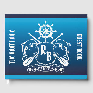 Mariene Insignia Dolphins Helm Oars Shield Nautica Gastenboek