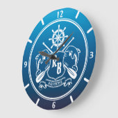 Mariene Insignia Dolphins Helm Oars Shield Nautica Grote Klok (Hoek)