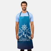 Mariene Insignia Dolphins Helm Oars Shield Nautica Schort (Gedragen)