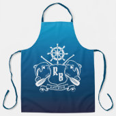 Mariene Insignia Dolphins Helm Oars Shield Nautica Schort (Voorkant)