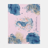 Mariene Leven | Moderne Waterverf zeepaardje Fleece Deken (Voorkant)