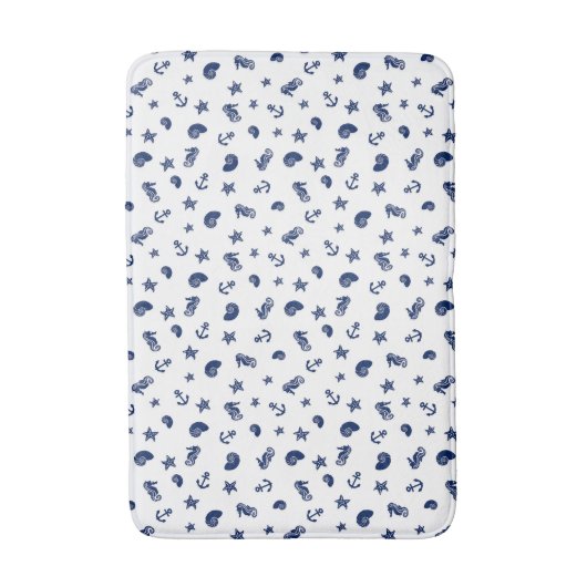 Mariene Motif met zeepaarden Badmat (Voorkant Verticaal)