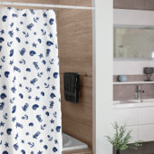 Mariene Motif met zeepaarden Douchegordijn