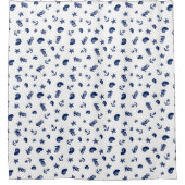 Mariene Motif met zeepaarden Douchegordijn (Voorkant)