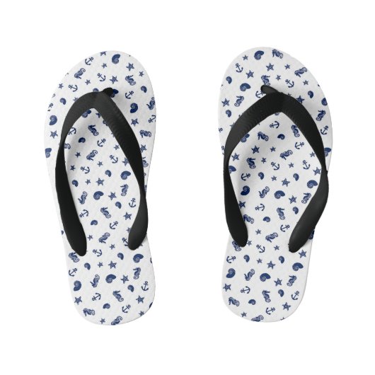 Mariene Motif met zeepaarden Kinder Teenslippers (Voetbed)