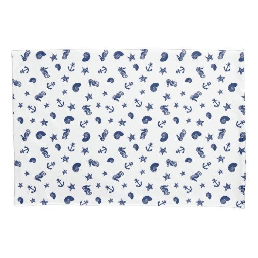 Mariene Motif met zeepaarden Kussensloop (Voorkant)