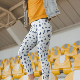 Mariene Motif met zeepaarden Leggings