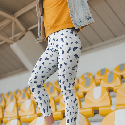 Mariene Motif met zeepaarden Leggings