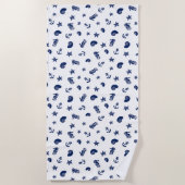 Mariene Motif met zeepaarden Strandlaken (Voorkant)