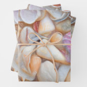 Mariene schelpen en zeestraten Kunstontwerp ontkop Inpakpapier Vel (In situ)