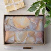 Mariene schelpen en zeestraten Kunstontwerp ontkop Tissuepapier (Geschenk)