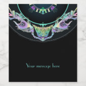 Mariene schets in neon, aanpasbaar wijn etiket (Enkel label)