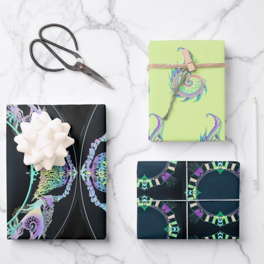 Mariene schets in neon inpakpapier vel (Voorkant)