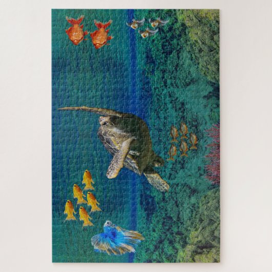 Mariene schildpad legpuzzel (Verticaal)