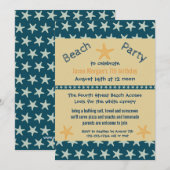 Mariene Starfish Beach - Birthday Party Invitation Kaart (Voorkant / Achterkant)