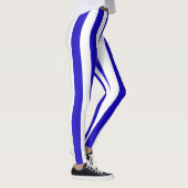 Mariene strepen patroon, dikke strepen blauw & wit leggings (Rechts)
