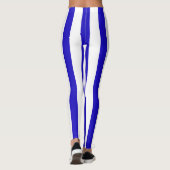 Mariene strepen patroon, dikke strepen blauw & wit leggings (Achterkant)