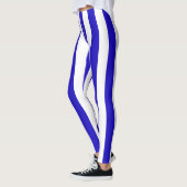 Mariene strepen patroon, dikke strepen blauw & wit leggings (Links)
