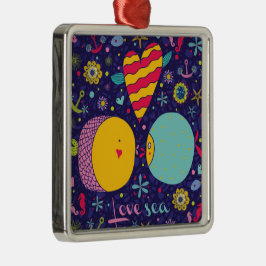 Mariene Theme Anchor Fish Starfish Seahorse Metalen Ornament