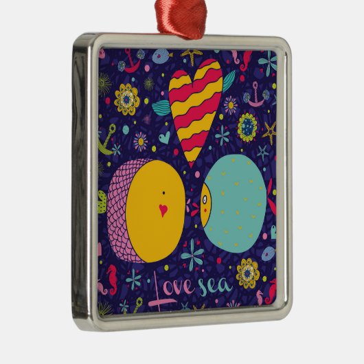 Mariene Theme Anchor Fish Starfish Seahorse Metalen Ornament (Rechts)